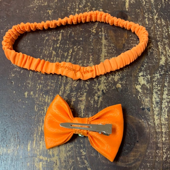 Infant 0-6 Months Unique Fashions Bright Orange Pageant Dress & Accessories NWT - Picture 5 of 6